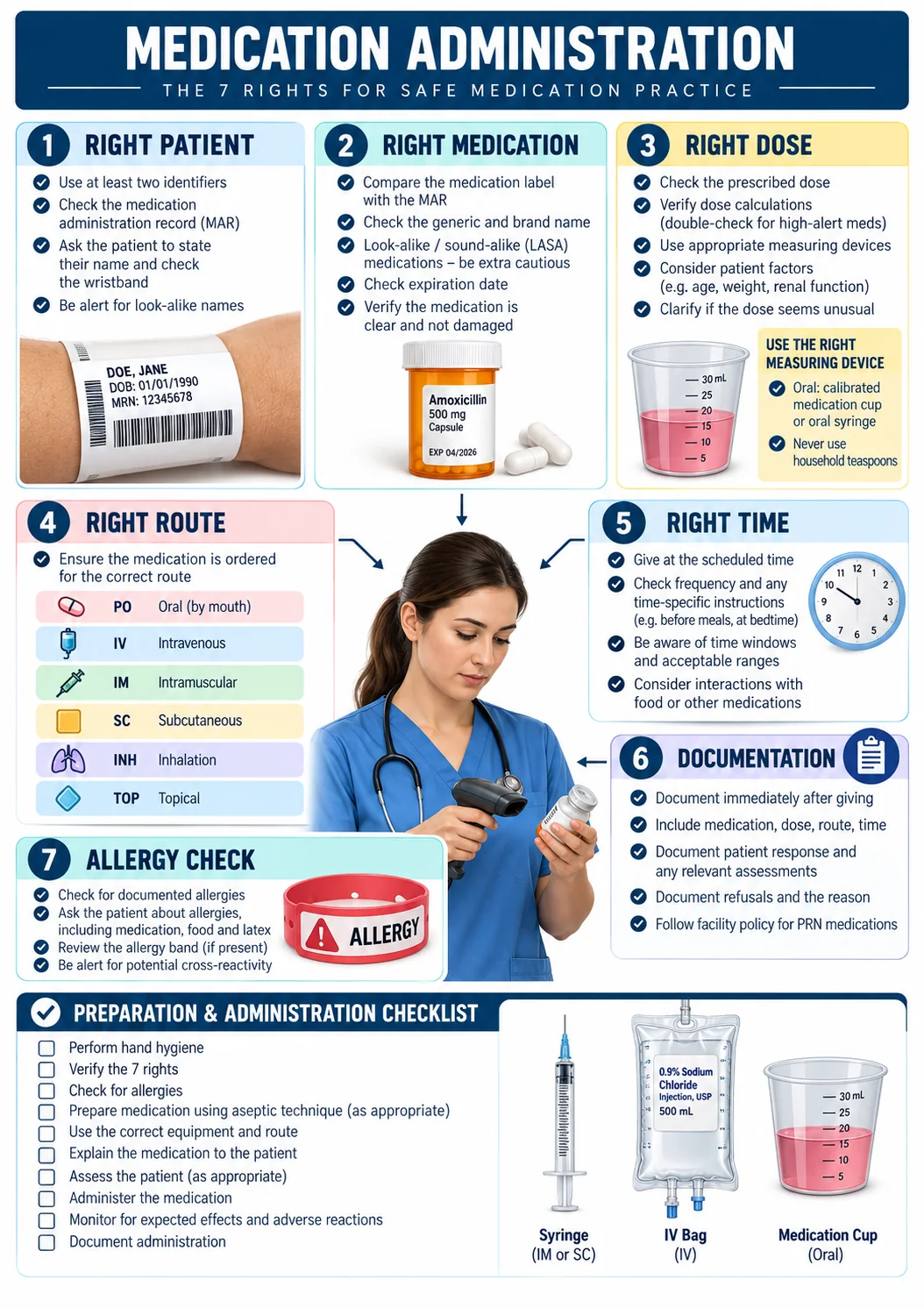 Nursing Visual Maps sample page about medication administration
