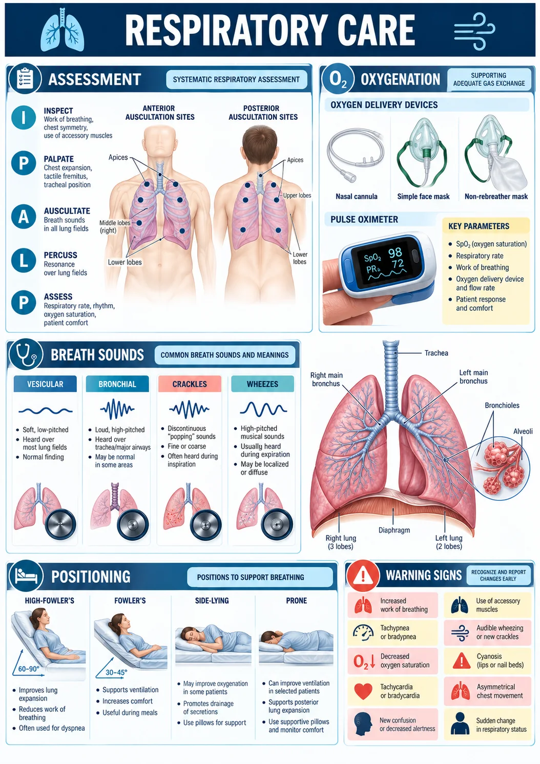 Nursing Visual Maps sample page about respiratory care